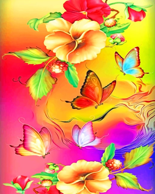 

Flowers And Butterflies – Paint By Numbers - 40*50CM, 501 Original