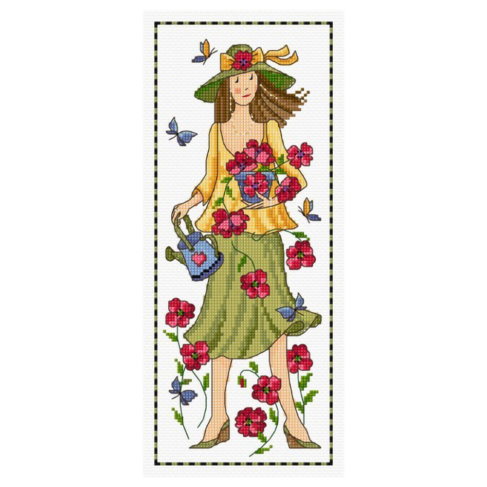 

Girl - 11CT Stamped Cross Stitch - 30*70CM (Big Size), 501 Original
