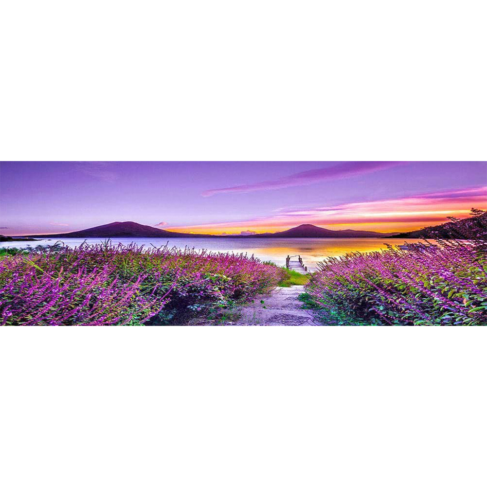 

Purple Seaside - Round Drill Diamond Painting - 95*35CM (Big Size), 501 Original