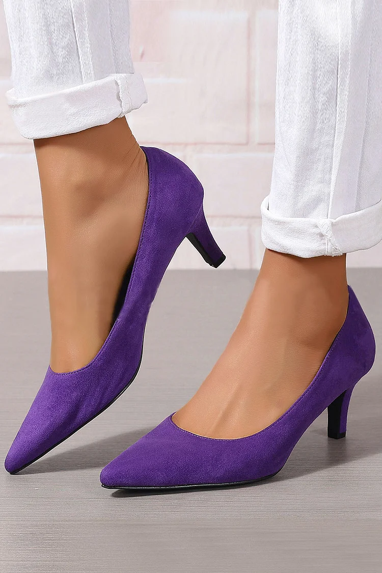 Casual Solid Color Pointed Toe Fine Heel Pumps 2024 - Xpluswear