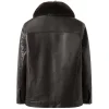 Men's Fleece Thick Fur Collar Leather Jacket