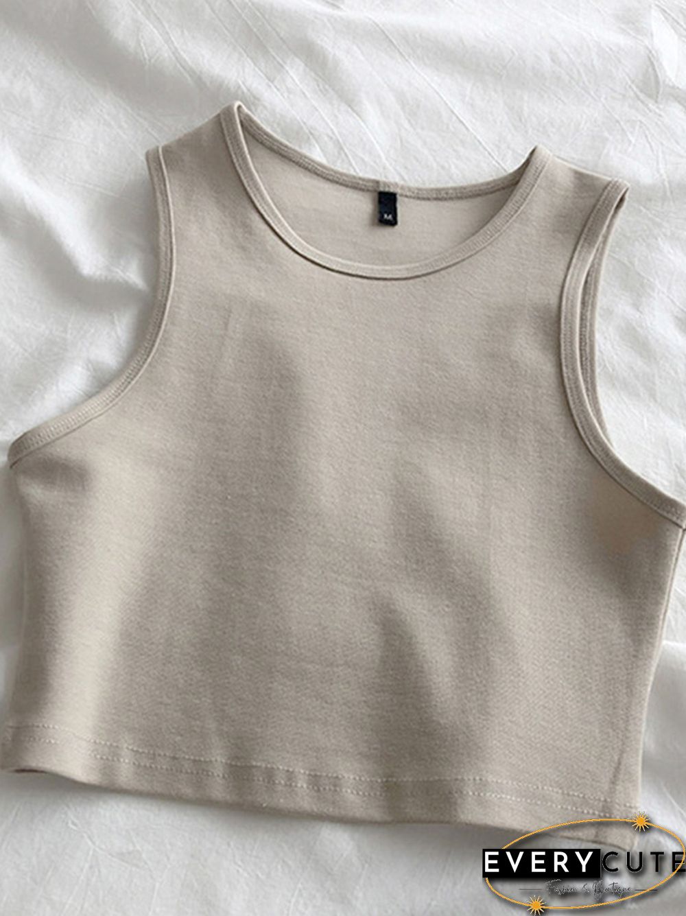 Summer New Ladies Retro Crop Top High Waist Slimming Stretch Slim Short Sleeveless Bottoming Top