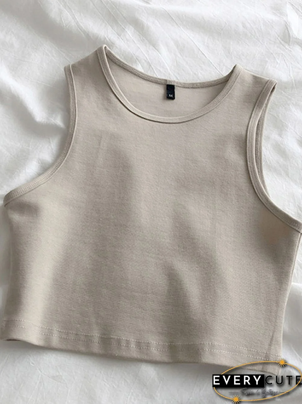 Summer New Ladies Retro Crop Top High Waist Slimming Stretch Slim Short Sleeveless Bottoming Top