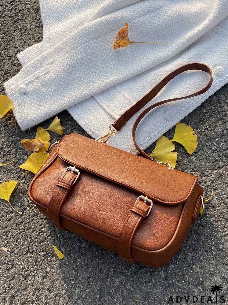 Minimalist Buckle Flap Square Bag