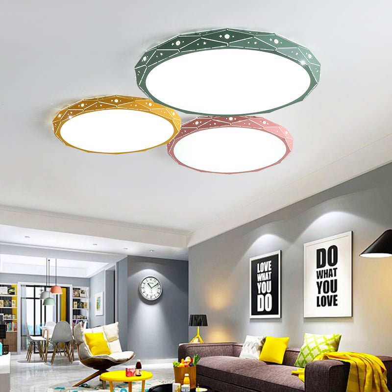 Modern Ceiling Light LED Iron Acrylic Circle Metal Crystal Colorful Indoor Lamp Panel Living Bedroom Shop Indoor Light Fixture