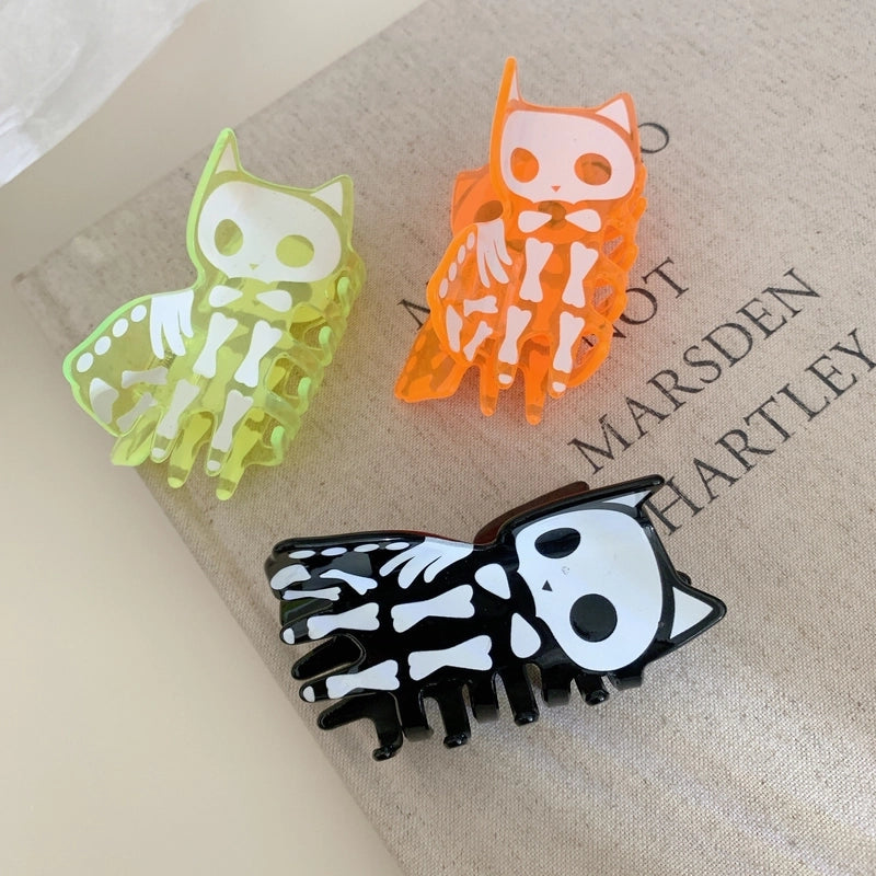 Halloween Funny Women's Cat Skull Arylic Hair Claws