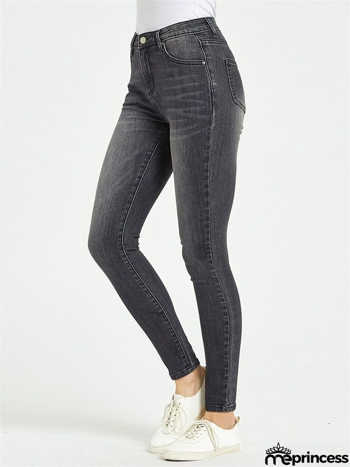 Youth Campus Style Slim Fit Fashion Stretchy Summer Denim Jeans for Women