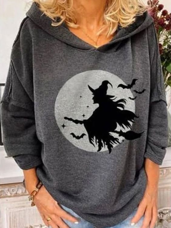 Halloween Witch Printed Women's Hoodie