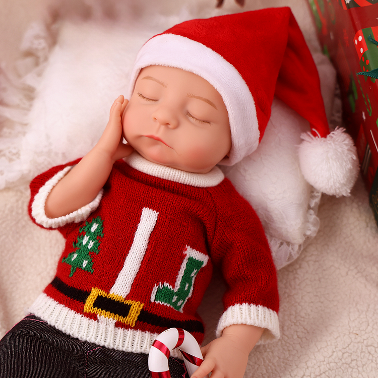 Babeside Christmas Noah 16" Realistic Silicone Sleeping Baby Little Infant Warming the Winter