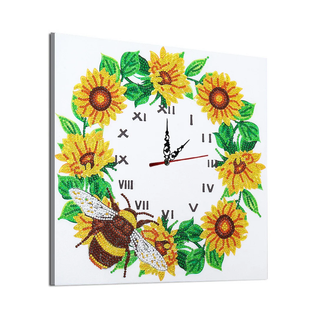 Crystal Rhinestone Diamond Painting Clock - Bee(35*35cm)