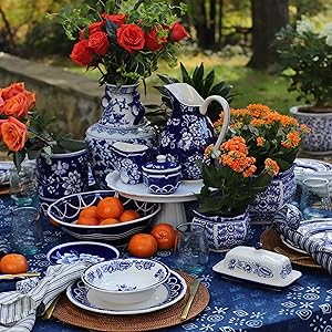 Blue Garden Dinnerware Spring Table Setting