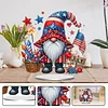 Diamond Painting Acrylic Single Sided July Independence Day Gnome Ornaments Tabletop Home Office Decor