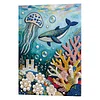 DIY Pearl Painting Ocean Sharks for Home Wall Decor with Frame(40x30cm)