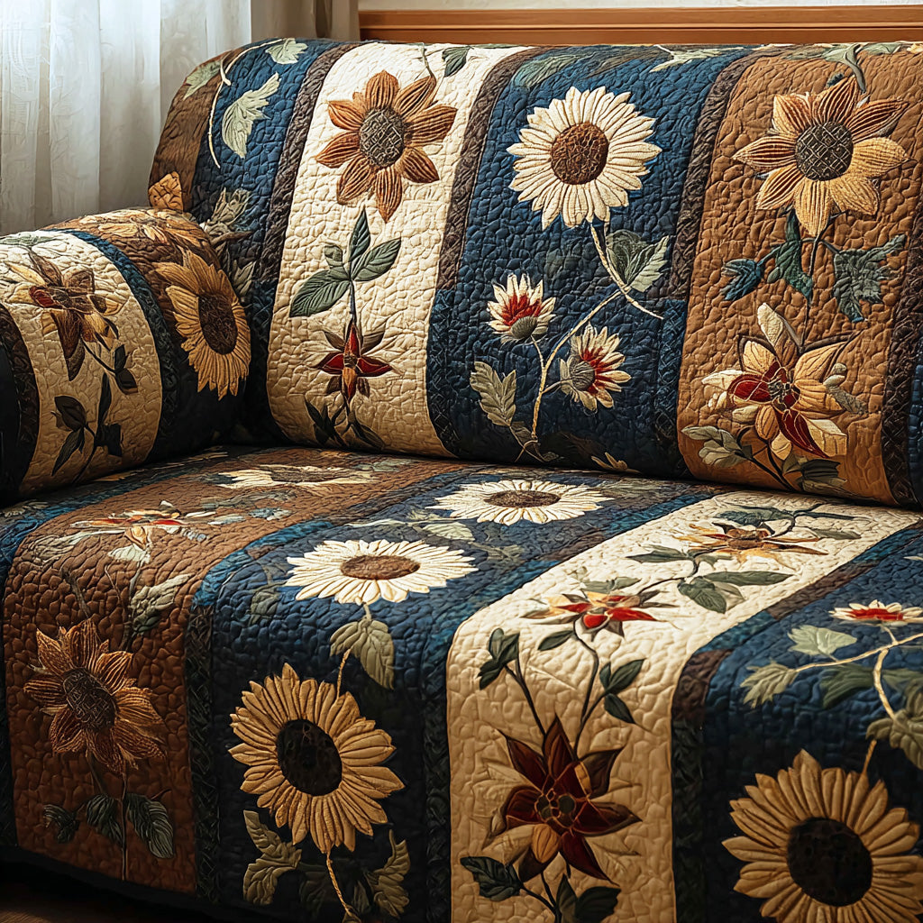 Harvest Sun Quilted Sofa Cover NCU0TD1969 everthome