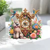 Acrylic Special Shape Flower Bird Diamond Painting Clock Ornaments Kit