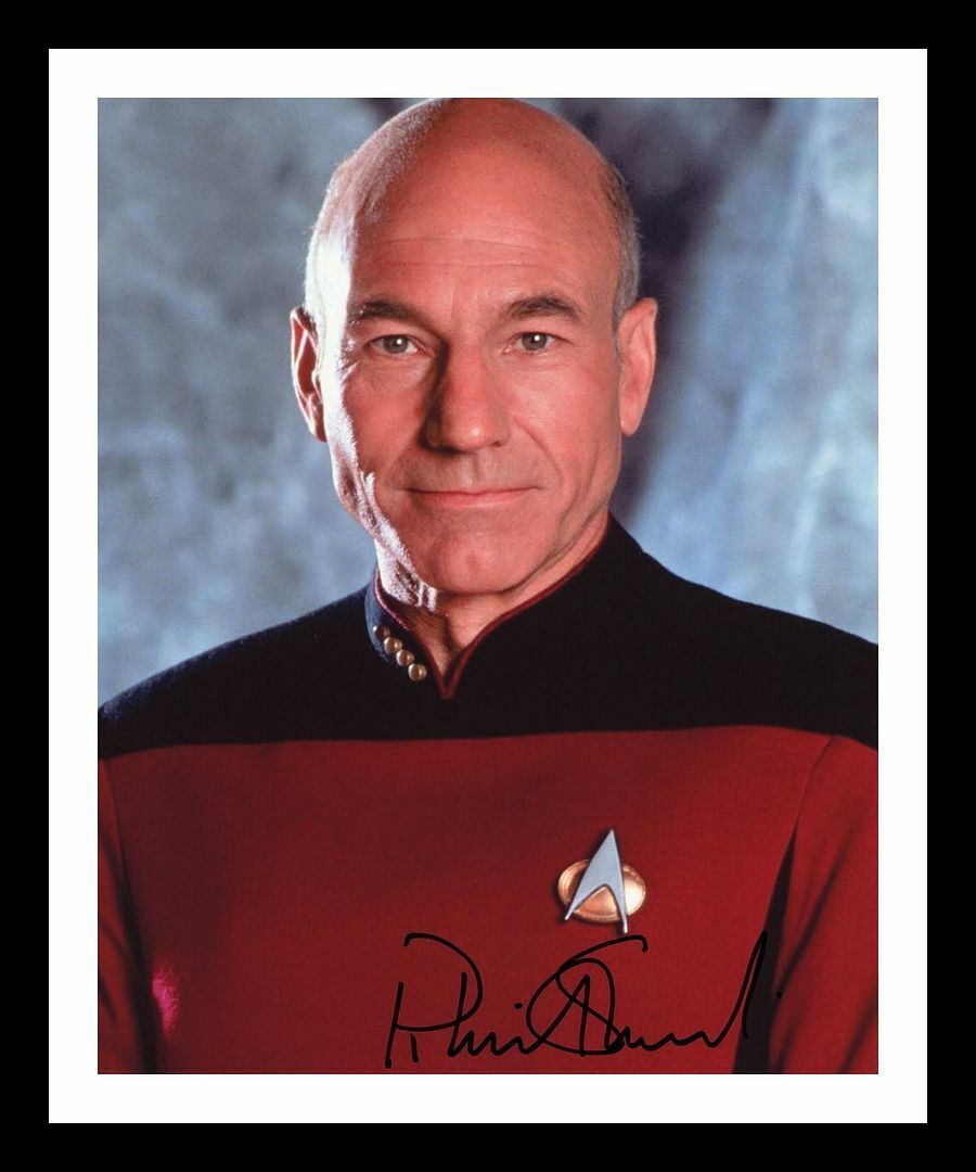 Patrick Stewart - Star Trek - The Next Generation Signed & Framed Photo Poster painting