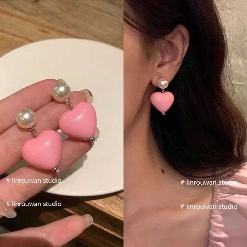 1 Pair IG Style Minimalist U Shape Geometric Flower Inlay Imitation Pearl Artificial Pearls Rhinestones Drop Earrings Ear Studs