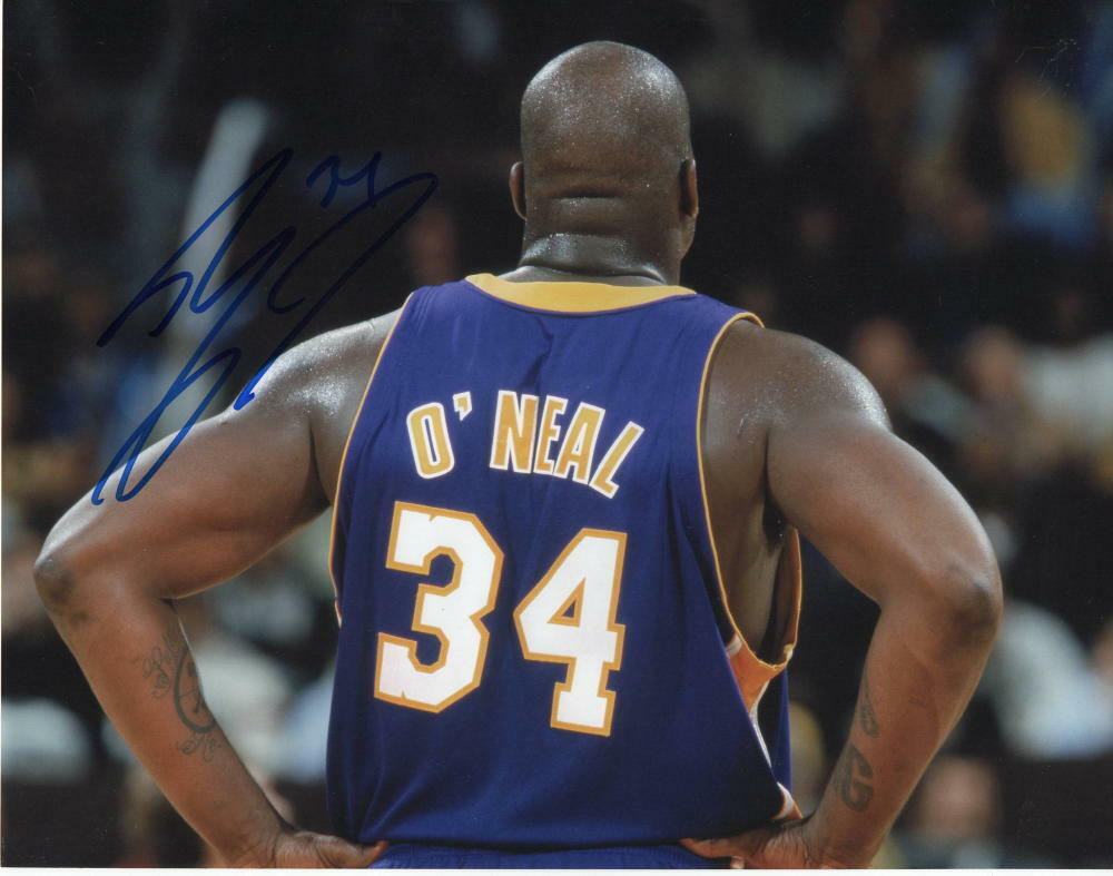 SHAQUILLE O'NEAL SIGNED AUTOGRAPH 11x14 Photo Poster painting - SHAQ, LSU, LOS ANGELES LAKERS