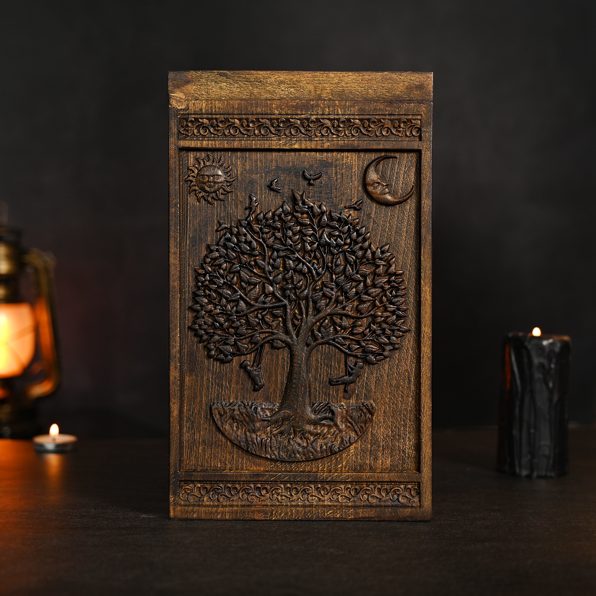 Viking Legends: The Wooden Tree - of - Life Urn, A Resting Place for Eternal Souls