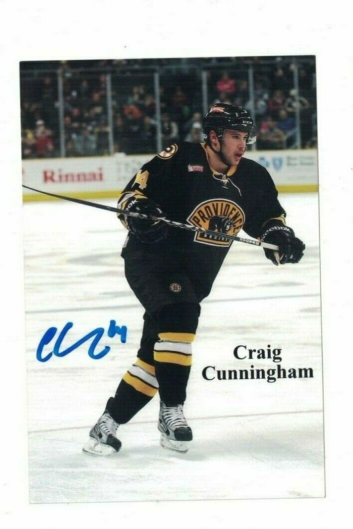 Craig Cunningham Providence Bruins Signed 4x6 Hockey Photo Poster painting W/Our COA C