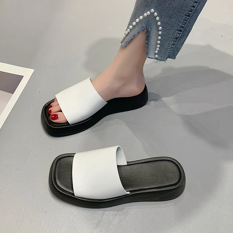 Women's Casual Solid Color Platform Slippers