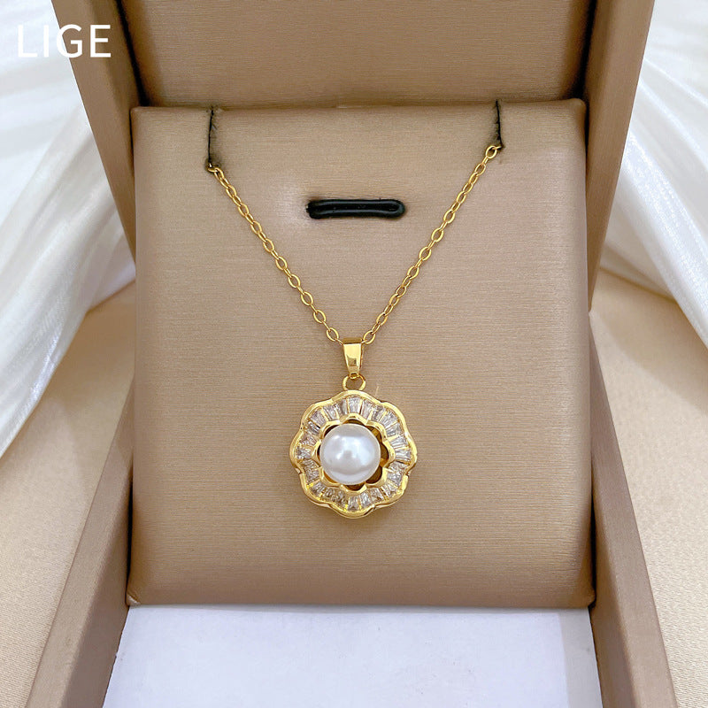 Korean Cosmos Geometric Titanium Steel Electroplating Earrings