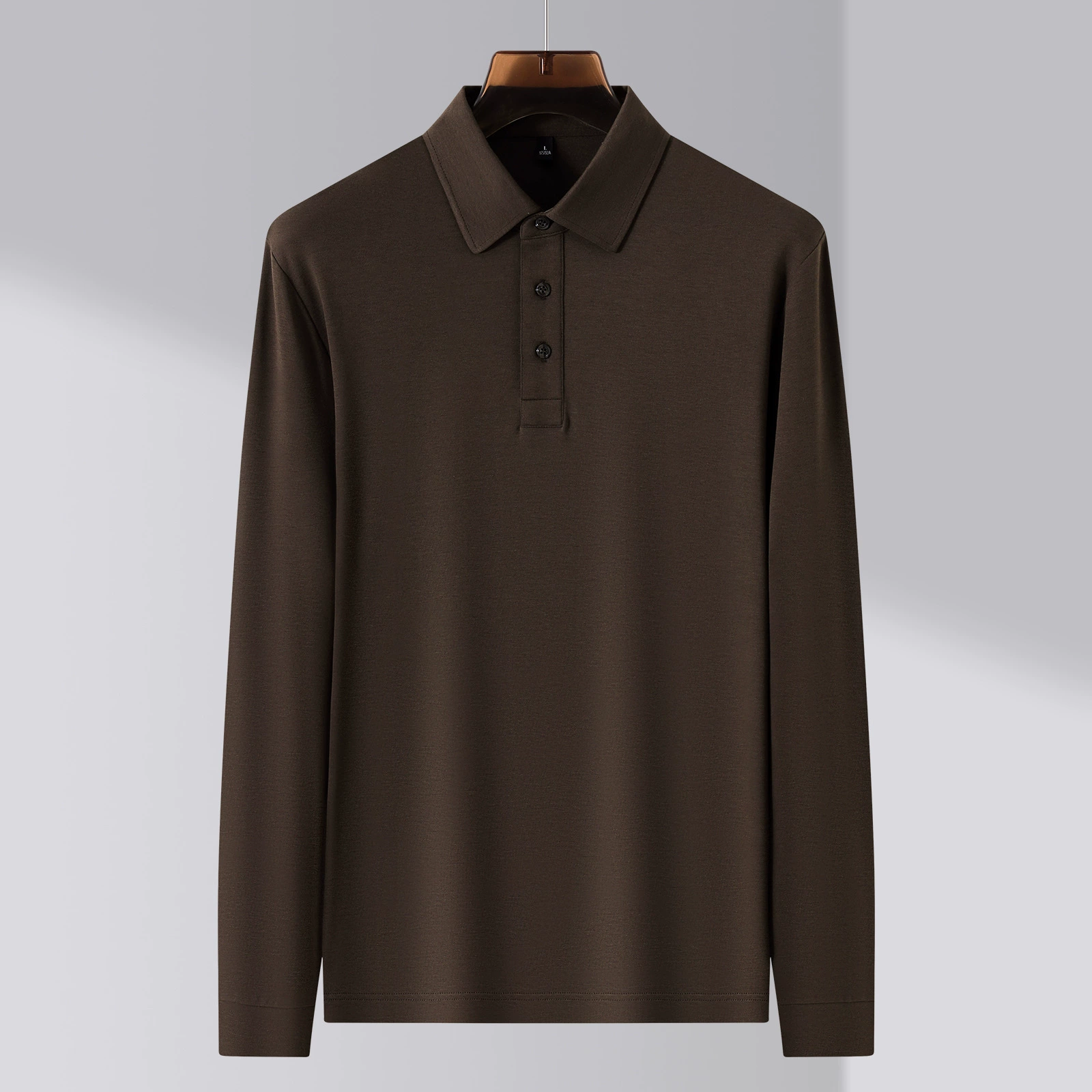 Men’s Autumn Long Sleeve Polo Shirt with Turn-Down Collar T-Shirt