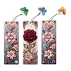 (US Only)3Pcs Flower DIY Irregular Shaped Diamonds Diamond Art Bookmark for Book Lovers