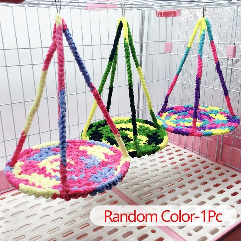 Practical Climbing Rope Mesh Hammock Swing For Small Animals Hanging House Bed Rat Ferrets Chinchillas Hamster Guinea Pig Play 515