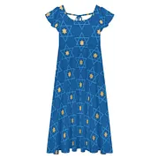a line hanukkah dress SFneewho® Women Elegant Party Jewish Blue And Gold Star Of David Bohemian Wedding dress
