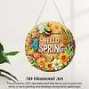 (US Only)Acrylic 2D Flat Hello Spring DIY Hanging Diamond Art Kits Wall Door Decoration