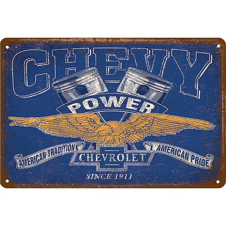 Chevrolet Chevy Power - Vintage Tin Signs/Wooden Signs - 7.9x11.8in & 11.8x15.7in
