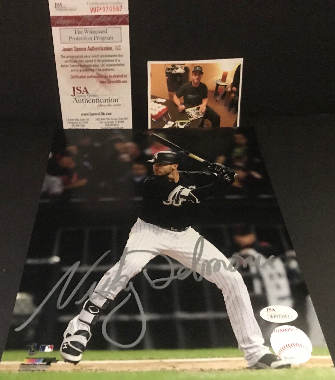 Nicky Delmonico Chicago White Sox JSA WITNESS COA Signed Autographed 8x10 C