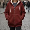Hooded Fleece Jacket with Shearling Lining