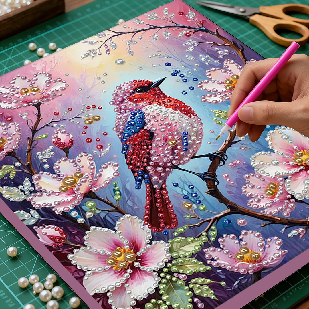 Birds - DIY Pearl Diamond Art Kit With Frame 30*30cm
