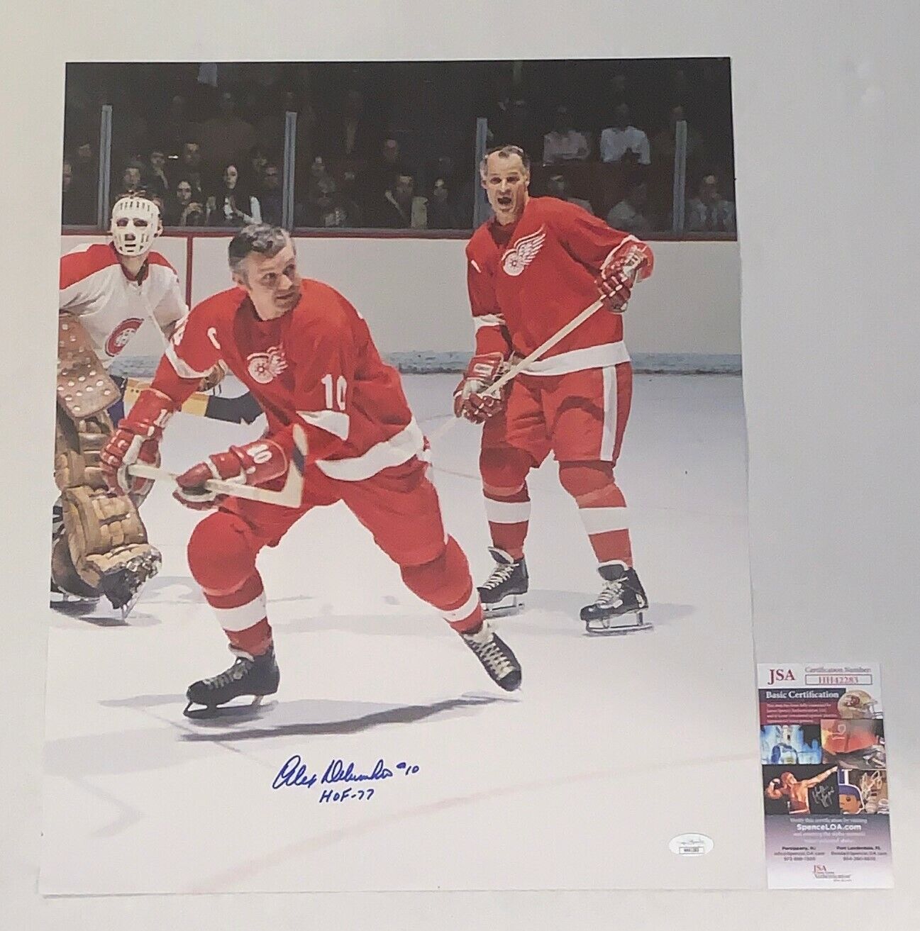 Alex Delvecchio signed Detroit Red Wings 16x20 Photo Poster painting autographed HOF JSA