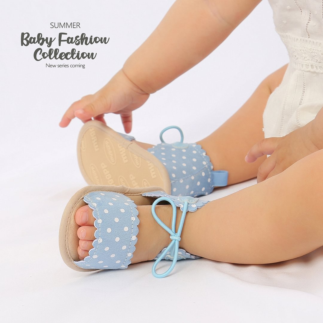 Letclo™ 2021 Summer Toddler Baby Girls Bow Polka Dot Party Princess Beach Baby Shoes letclo Letclo