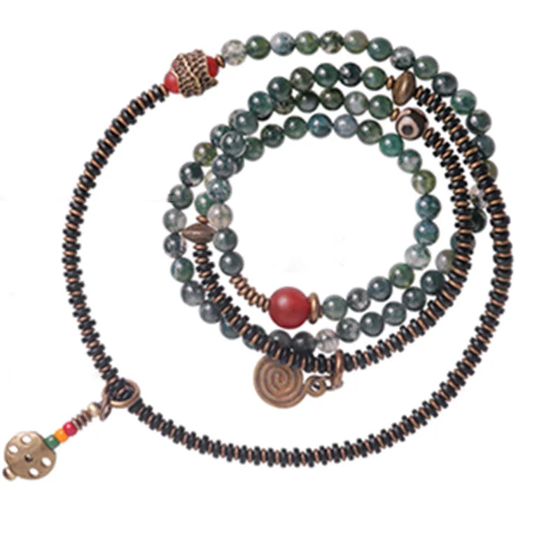 Ebony Green Phantom Blessing Charm Bracelet Necklace