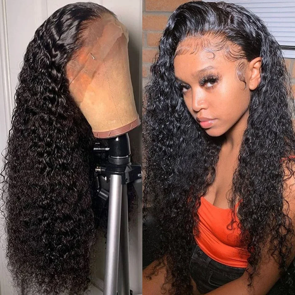 Deep Wave Black Color Hair Long Wigs Women ELCNEPAL