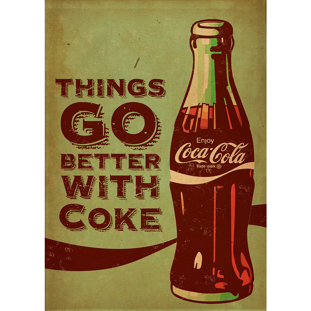 

Retro Cola - Round Drill Diamond Painting - 30*40CM, 501 Original