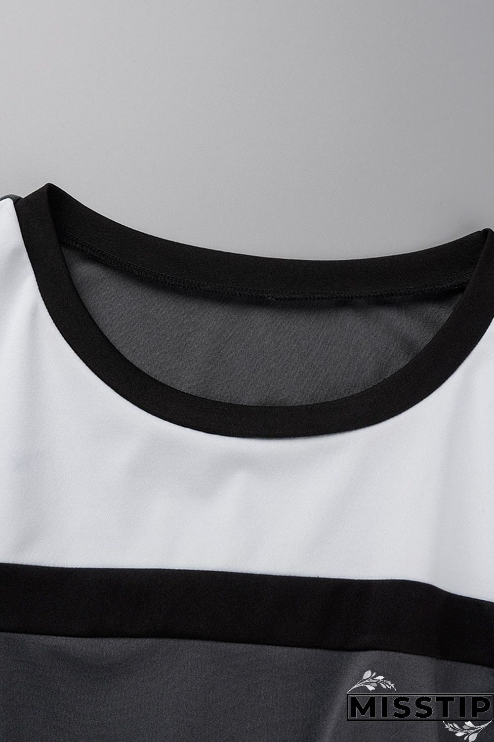 Grey Casual Sportswear Solid Patchwork O Neck Plus Size Two Pieces