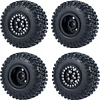 AMK 4Pcs 1.0" Rubber All Terrain 7.5mm Hex Wheels and Tires 25x54x24mm for 1/24 RC Crawler Cars Axial SCX24 90081 AXI00001 AXI00002 AXI00004 1/18 TRX4M (Blue)