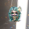 Diamond Painting Acrylic Mermaid Girl Hanging Pendant