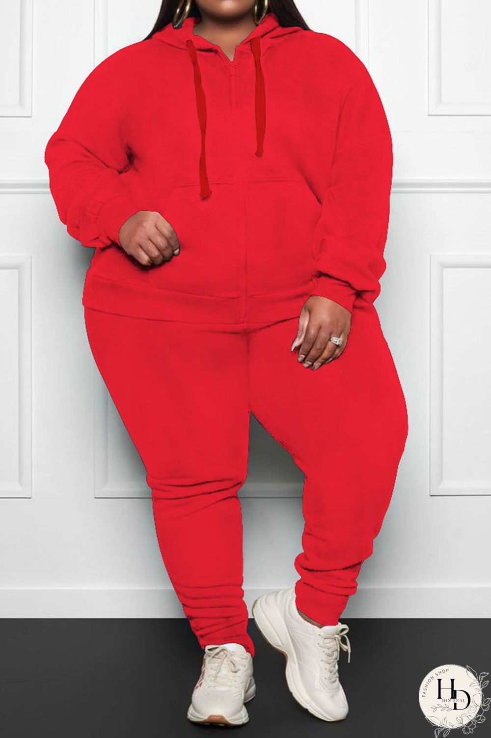 Blue Street Solid Patchwork Hooded Collar Long Sleeve Two Pieces