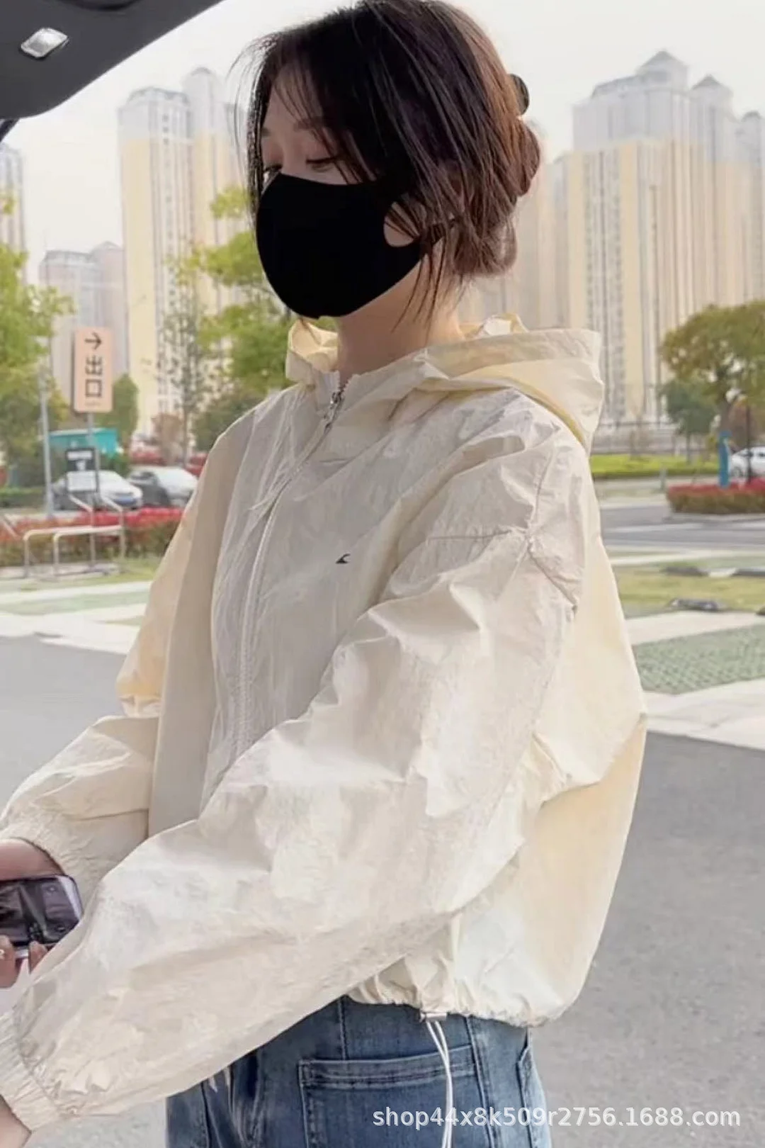 Woherb Sunscreen Clothing Female Summer Thin Coat Female Short Short 2024 New Loose Hooker Sunscreen Jacket-Outfit Ideas