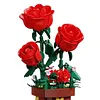 Artificial Flower Building Blocks for Adults Women for Home Office Decor (Rose)