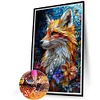 (40*60cm)Flower Fox - Full Round Drill Diamond Painting