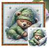 Sleeping Bear-11CT Stamped Cross Stitch 40*40cm/15.75*15.75in