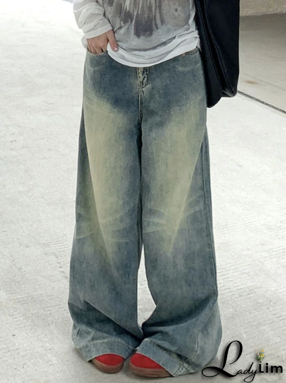 Washed High Waist Straight Leg Boyfriend Jeans