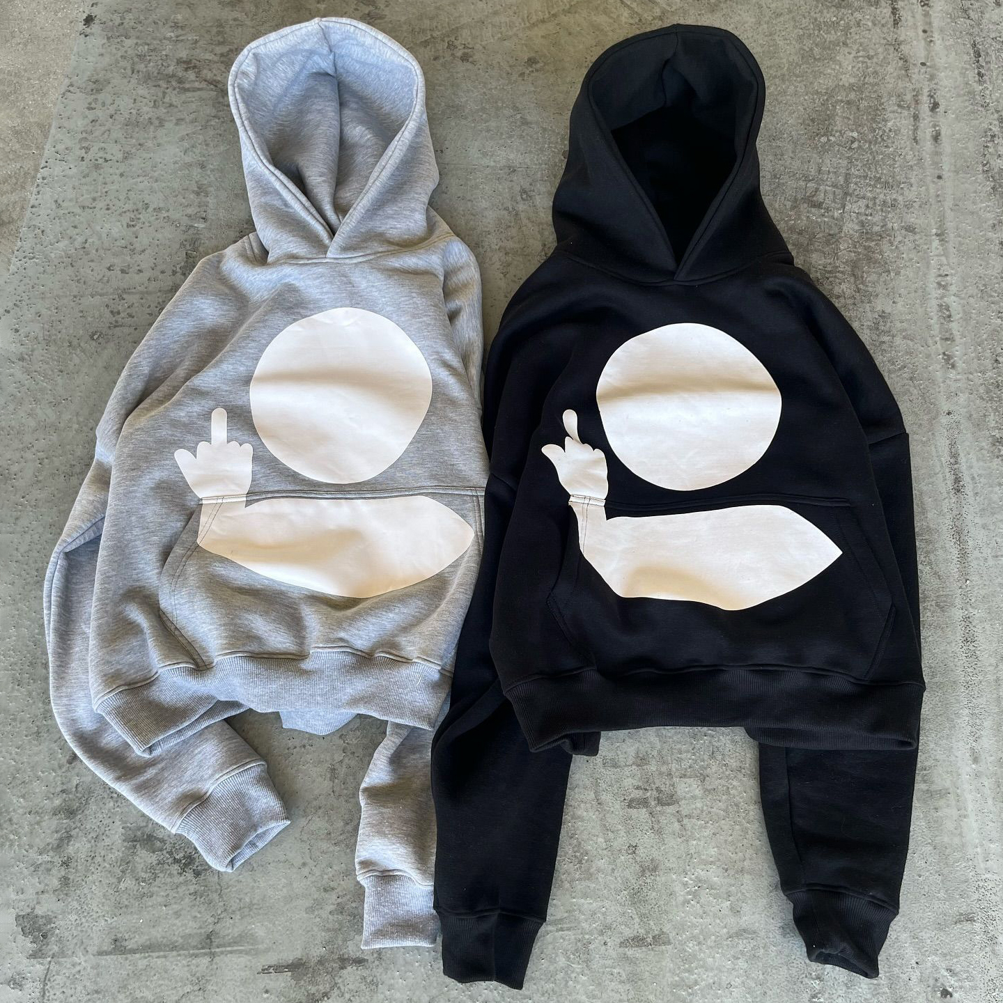 F*ck Cartoon Print Long Sleeve Hoodies